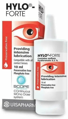HYLO Forte - Preservative Free Lubricating Eye Drops - for Treatment of Severe and Persistant Dry Eyes - 10ml