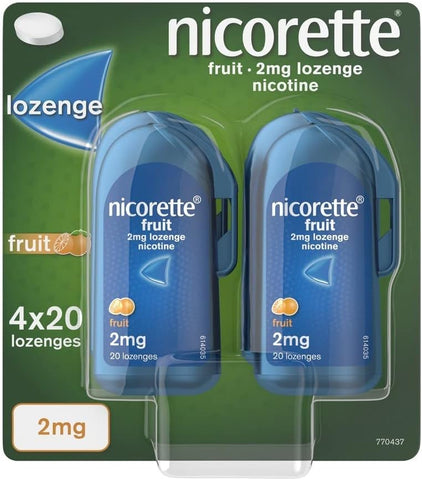 Nicorette Fruit Lozenge Nicotine 4 x 20 Lozenges, 2 mg