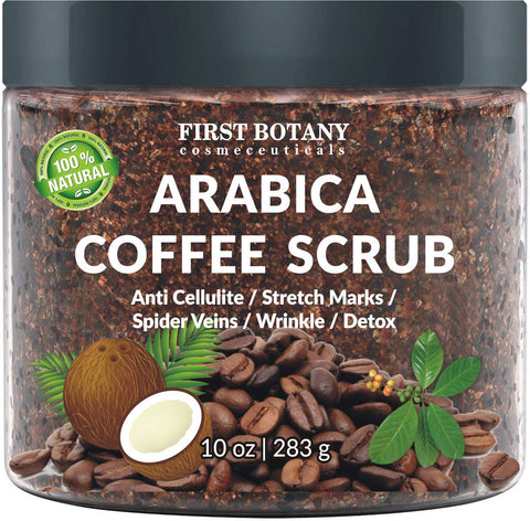 100% Natural Arabica Coffee Scrub with Organic , Coconut and Shea Butter
