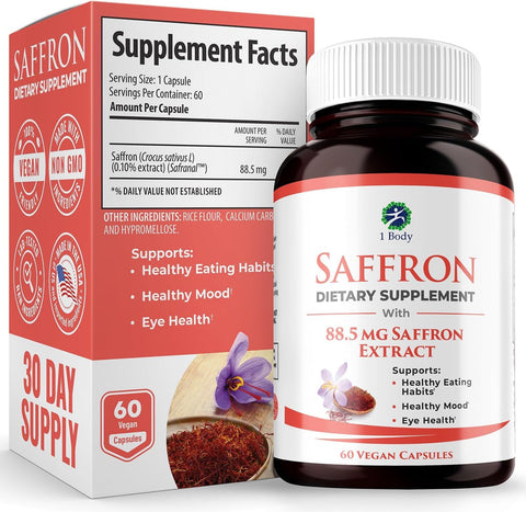1 Body Saffron Extract 8825 – Antioxidant  60 capsules