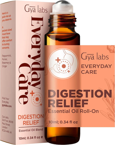 Gya Labs Digestion Relief Essential Oil Roll On - Fresh, Earthy Scent