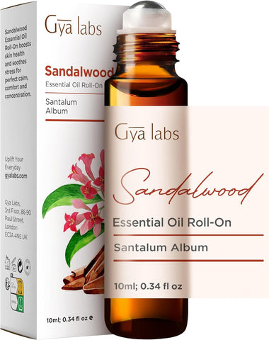 Gya Labs Sandalwood Essential Oil Roll-On  - Woodsy, Earthy Scent