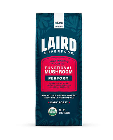 Laird Superfood Peruvian Dark Roast Coffee with Functional Mushrooms 12 oz.