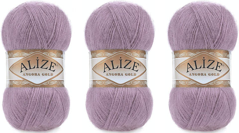 Alize Angora Gold Yarn 20% Wool 80% Acrylic Lot of 3skn 300gr 1805yds Thread