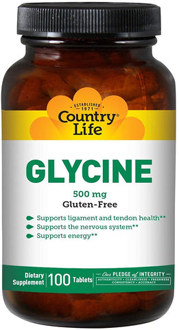 Country Life, Glycine, 500 mg, 100 Tablets