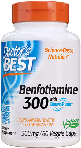 Doctor's Best Benfotiamine 300 Mg Vegetarian Capsules, 60 Count