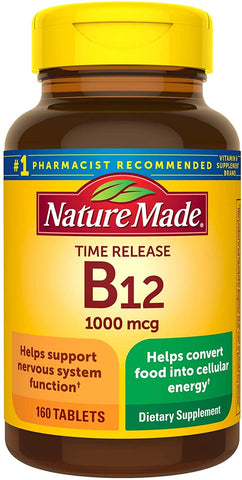 Nature Made Vitamin B-12 Timed Release Tablets, Value Size, 1000 Mcg, 160 Count
