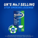 Nicotinell Nicotine Lozenges, Stop Smoking Aid, 1 mg, Sugar Free, Mint, 96-Pieces